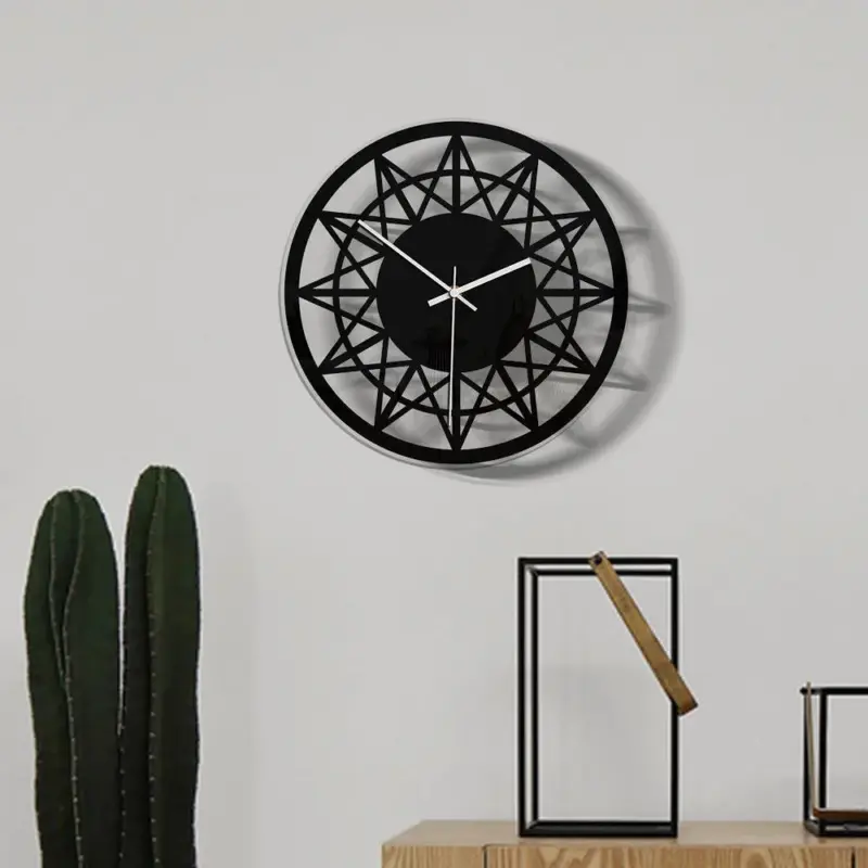 Geometric Soundless Wall Decor Clock for Home