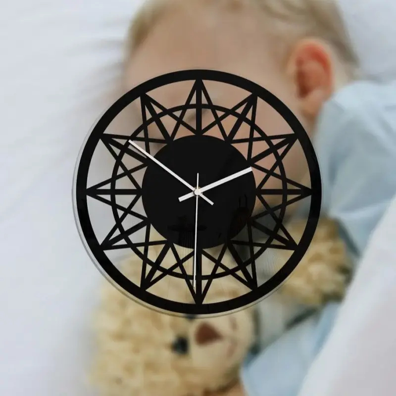 Geometric Soundless Wall Decor Clock for Home