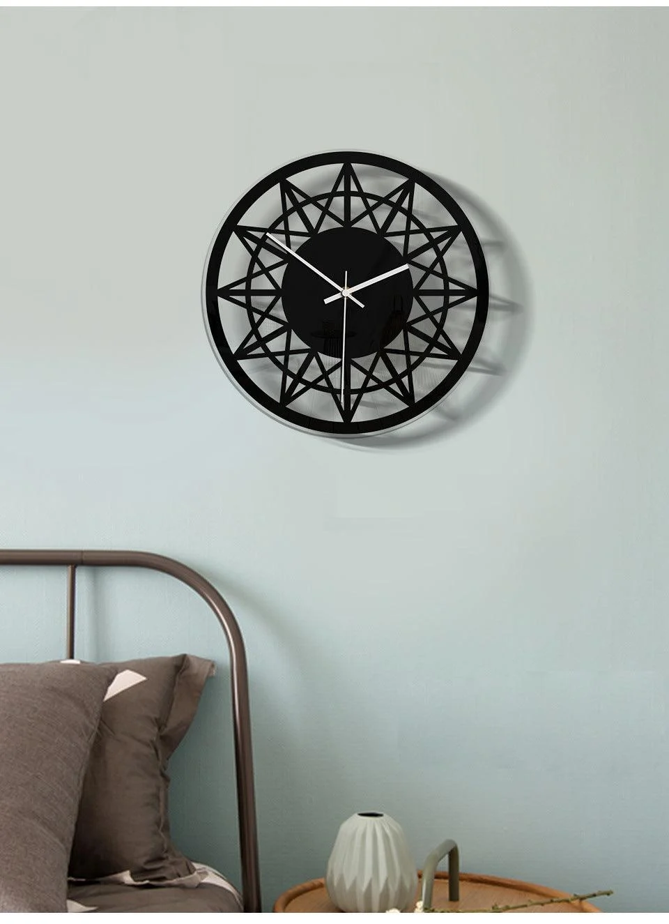 Geometric Soundless Wall Décor Clock for Home -
