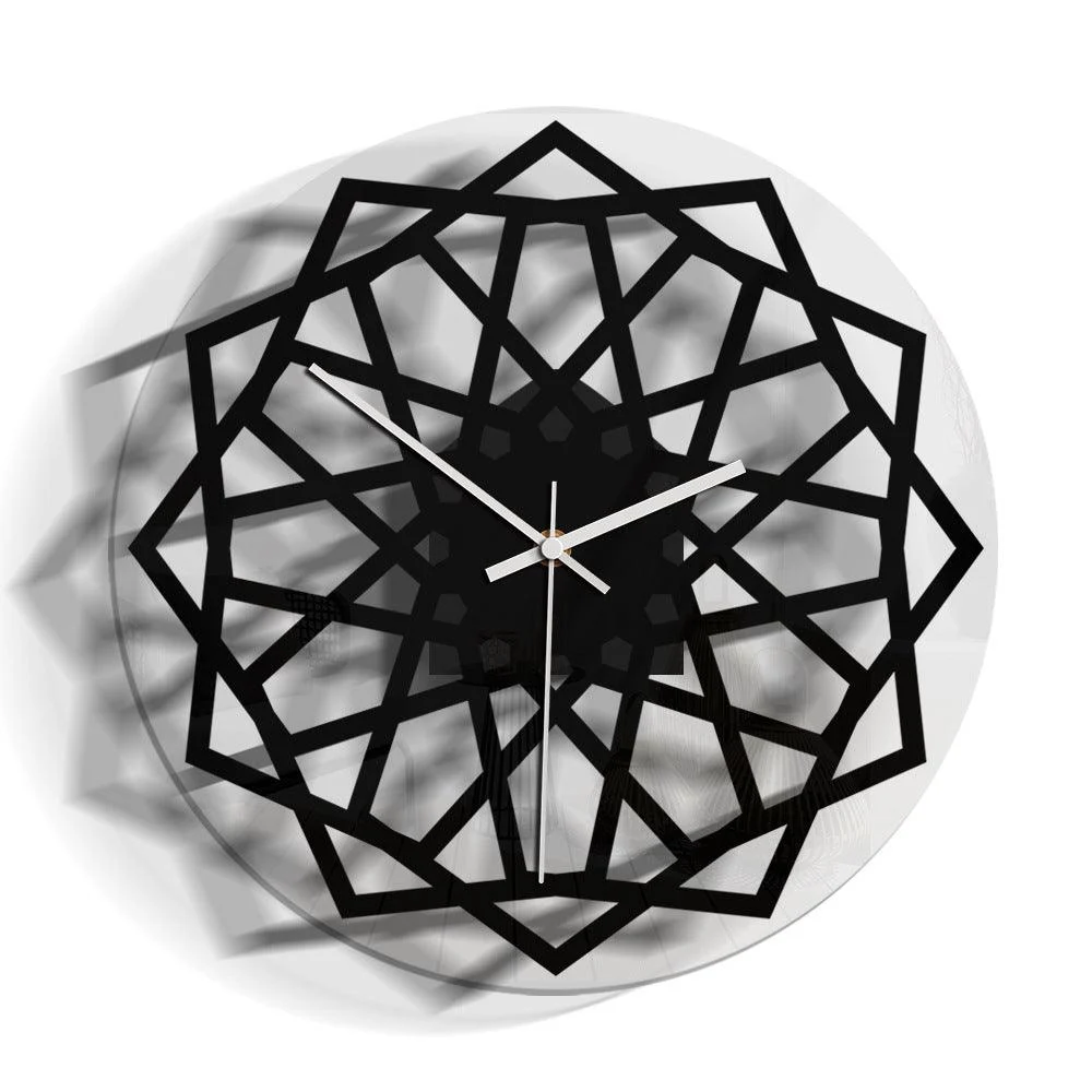 Geometric Wall Décor Noiseless Clock for Home -