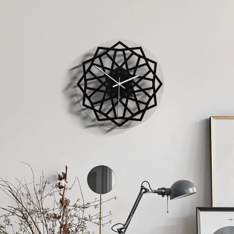 Geometric Wall Decor Noiseless Clock for Home