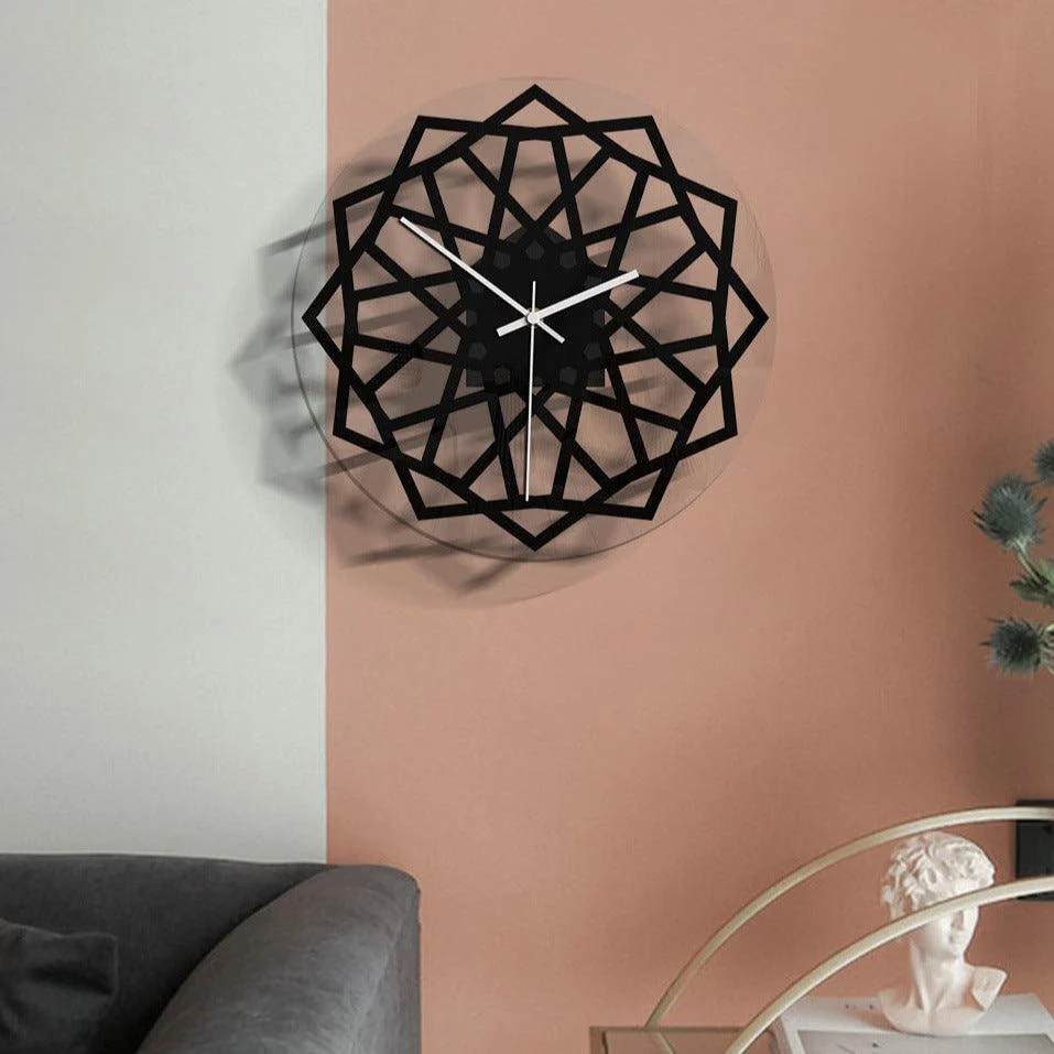 Geometric Wall Décor Noiseless Clock for Home -