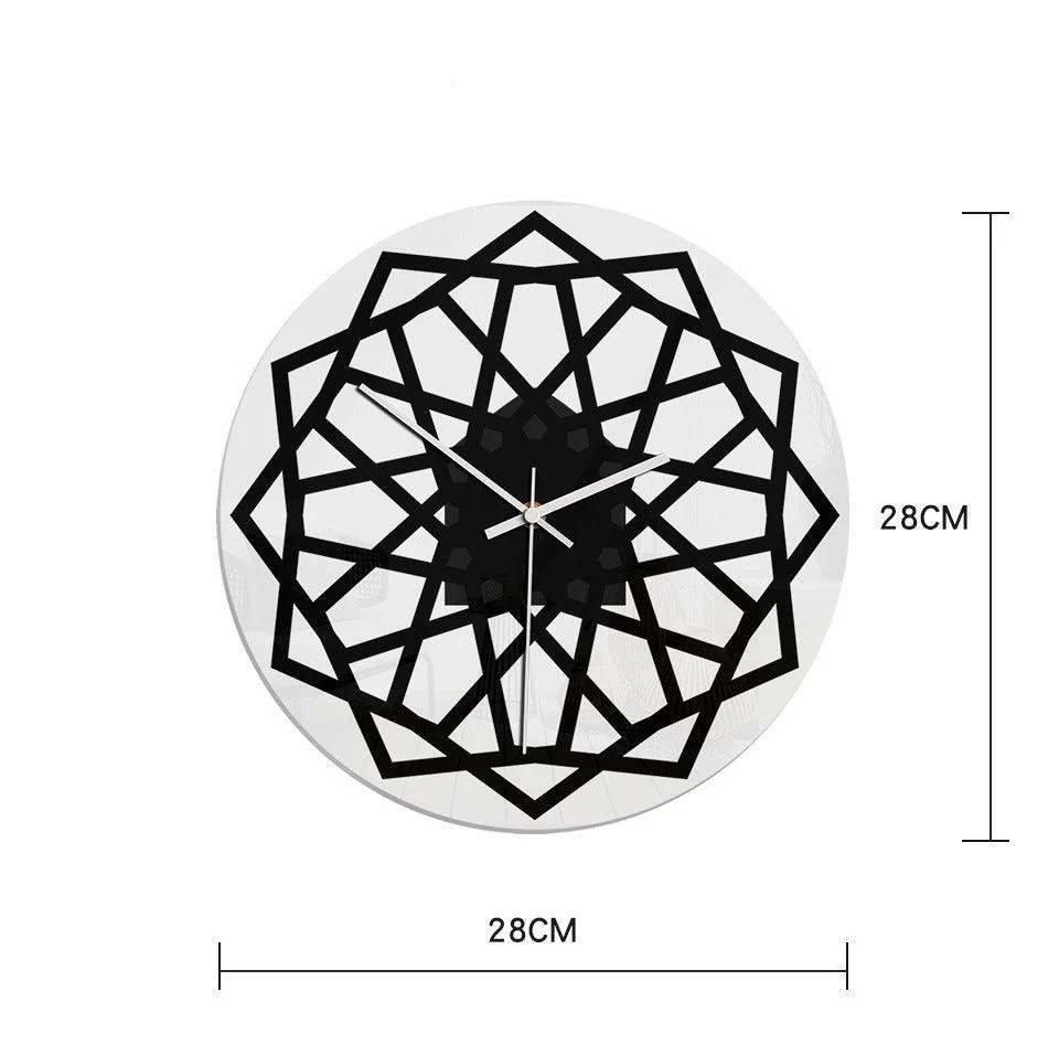 Geometric Wall Décor Noiseless Clock for Home -
