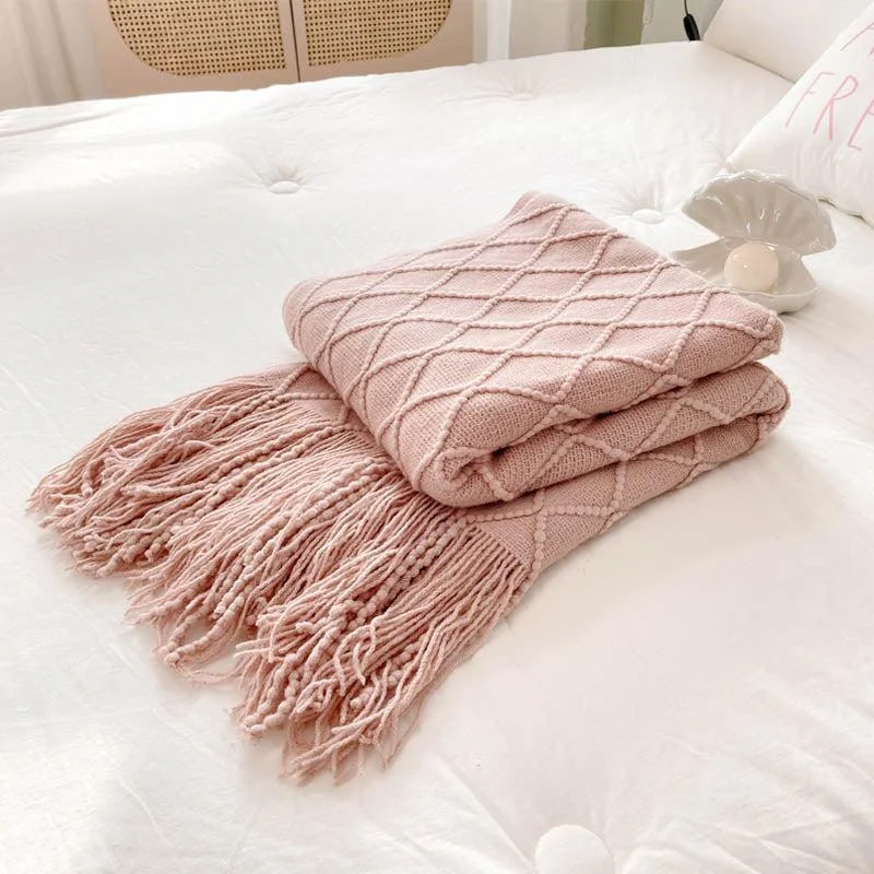 Geometry Cozy Tassel Blanket -  - #tag1#