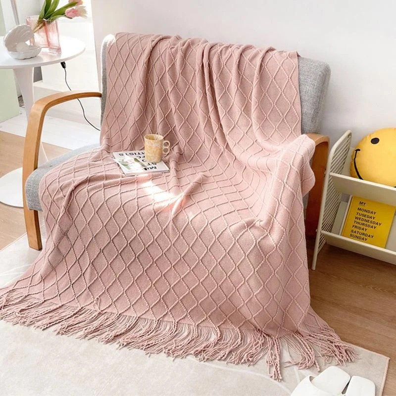 Geometry Cozy Tassel Blanket -  - #tag1#