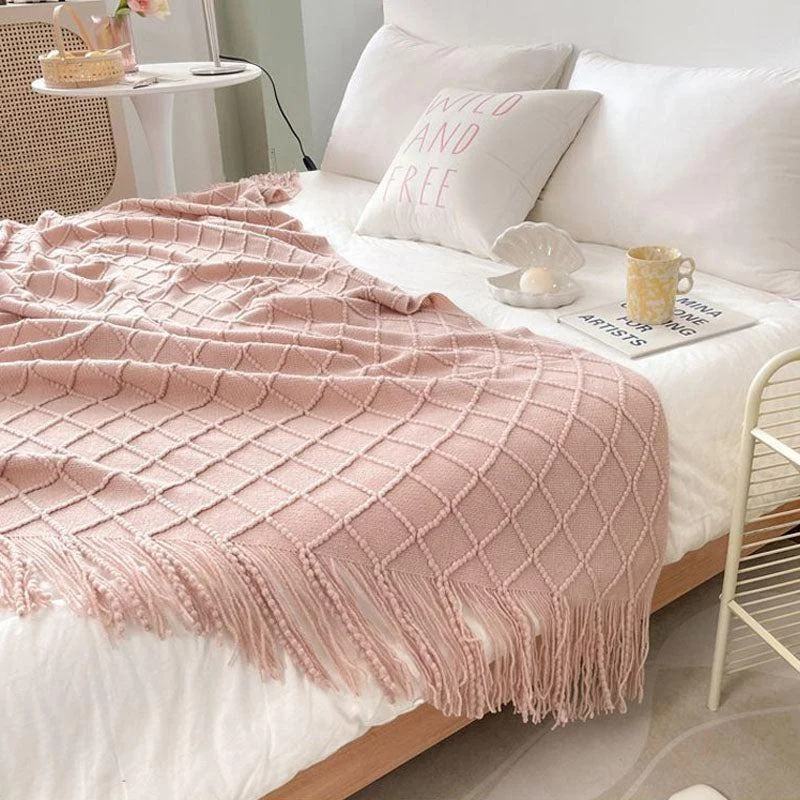 Geometry Cozy Tassel Blanket -  - #tag1#
