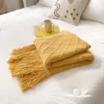 Geometry Cozy Tassel Blanket tag1