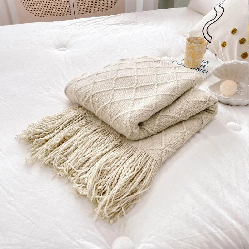 Geometry Cozy Tassel Blanket -  - #tag1#