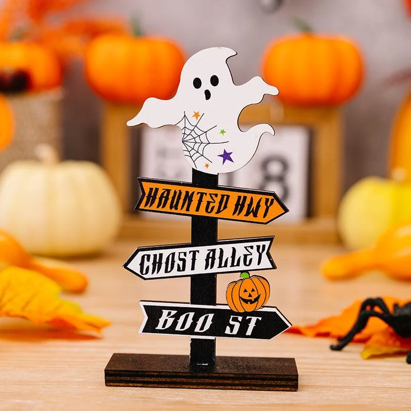 Ghost Festival Decoration Supplies Halloween Pumpkin Letters Wooden Decoration -  - #tag1#