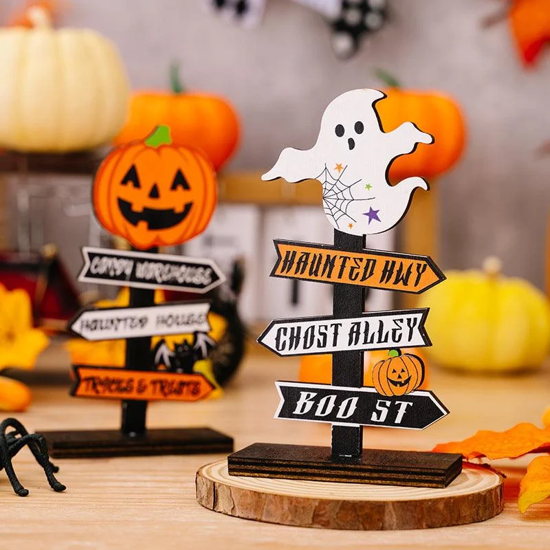 Ghost Festival Decoration Supplies Halloween Pumpkin Letters Wooden Decoration -  - #tag1#