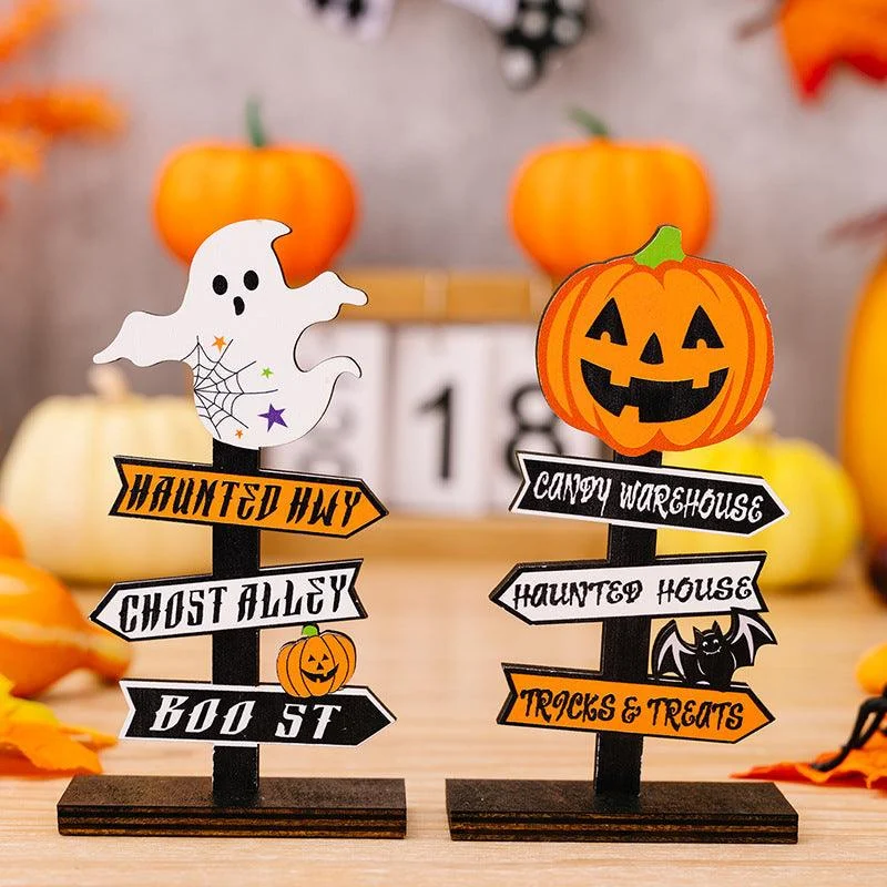 Ghost Festival Decoration Supplies Halloween Pumpkin Letters Wooden Decoration -  - #tag1#
