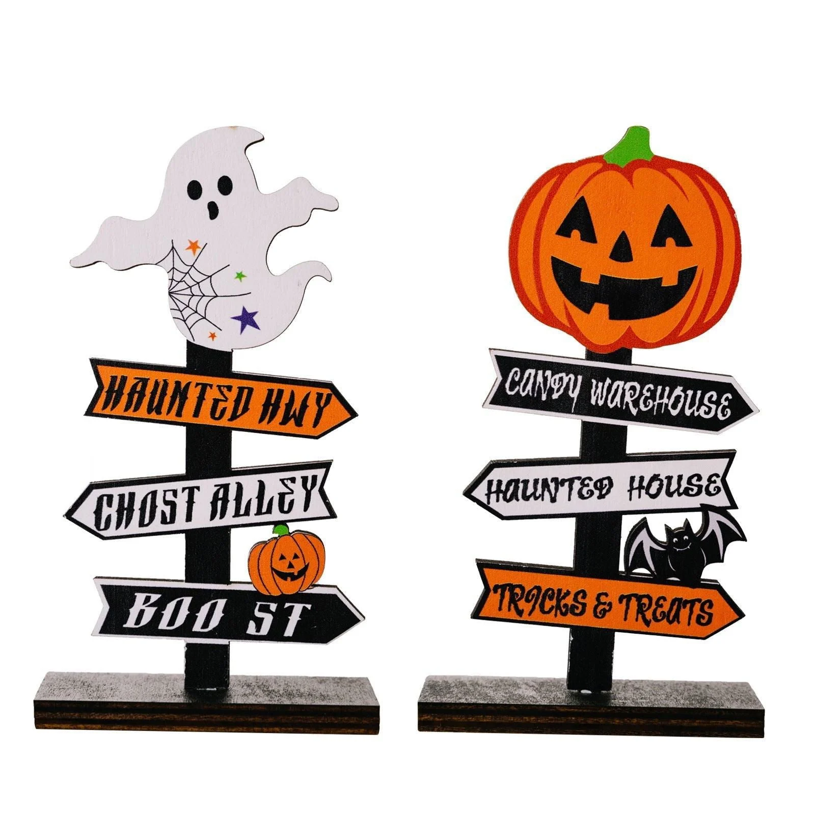 Ghost Festival Decoration Supplies Halloween Pumpkin Letters Wooden Decoration -  - #tag1#
