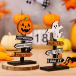 Ghost Festival Decoration Supplies Halloween Pumpkin Letters Wooden Decoration tag1