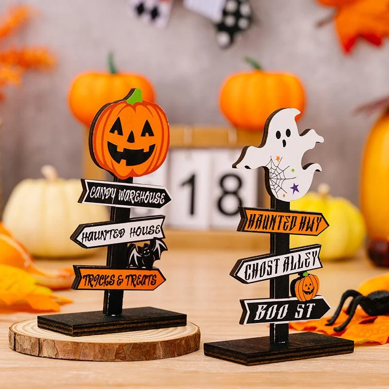 Ghost Festival Decoration Supplies Halloween Pumpkin Letters Wooden Decoration -  - #tag1#