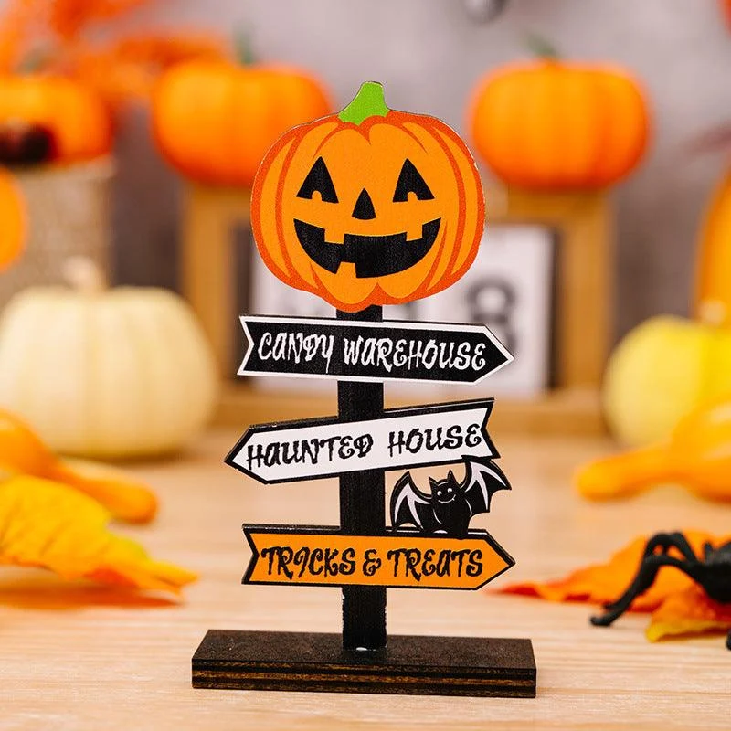 Ghost Festival Decoration Supplies Halloween Pumpkin Letters Wooden Decoration -  - #tag1#