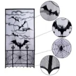 Ghost festival lace tablecloth black spider web tablecloth tag1