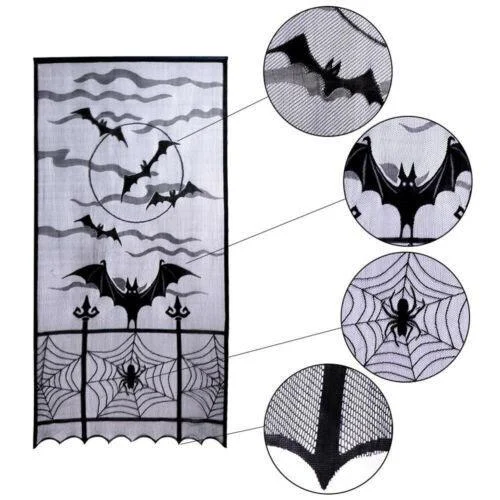 Ghost festival lace tablecloth black spider web tablecloth -  - #tag1#