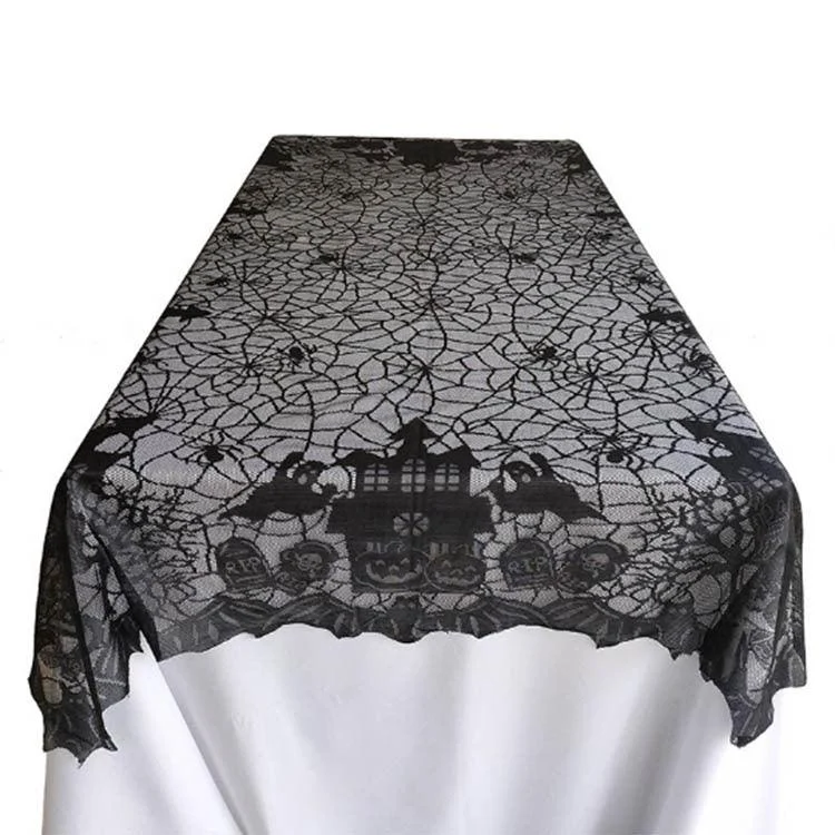 Ghost festival lace tablecloth black spider web tablecloth -  - #tag1#