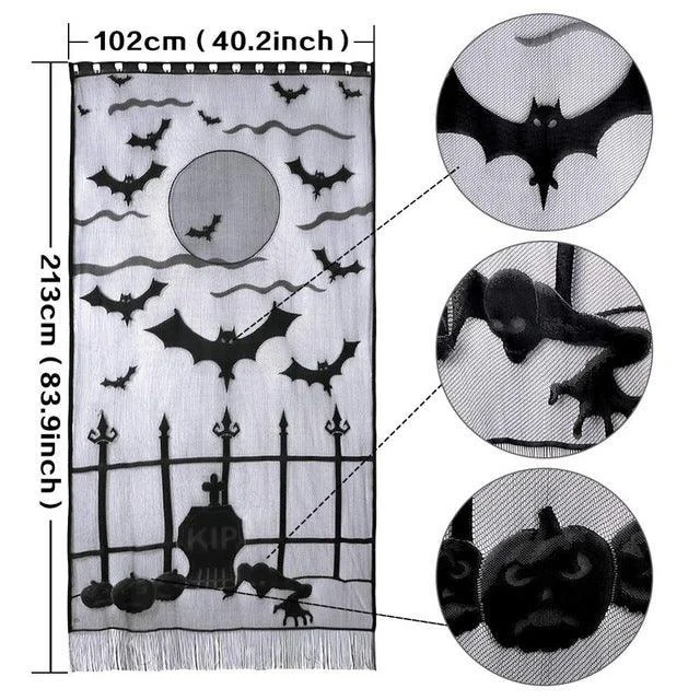 Ghost festival lace tablecloth black spider web tablecloth -  - #tag1#