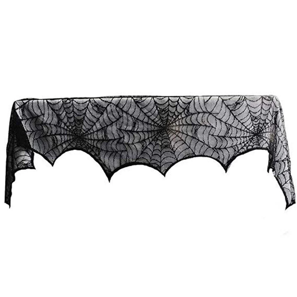 Ghost festival lace tablecloth black spider web tablecloth -  - #tag1#
