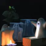 Ghostly Halloween Scented Candle Silicone Mold tag1