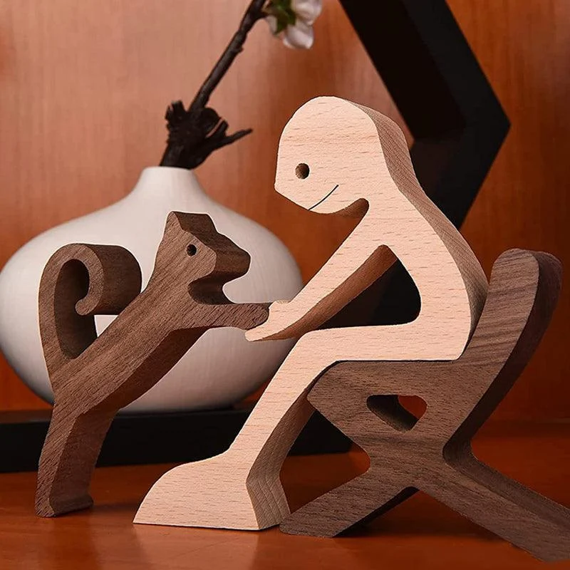 Gift For Pet Lovers - Wood Sculpture Table Ornaments - The Love Between You And Your Fur-Friend -  - #tag1#