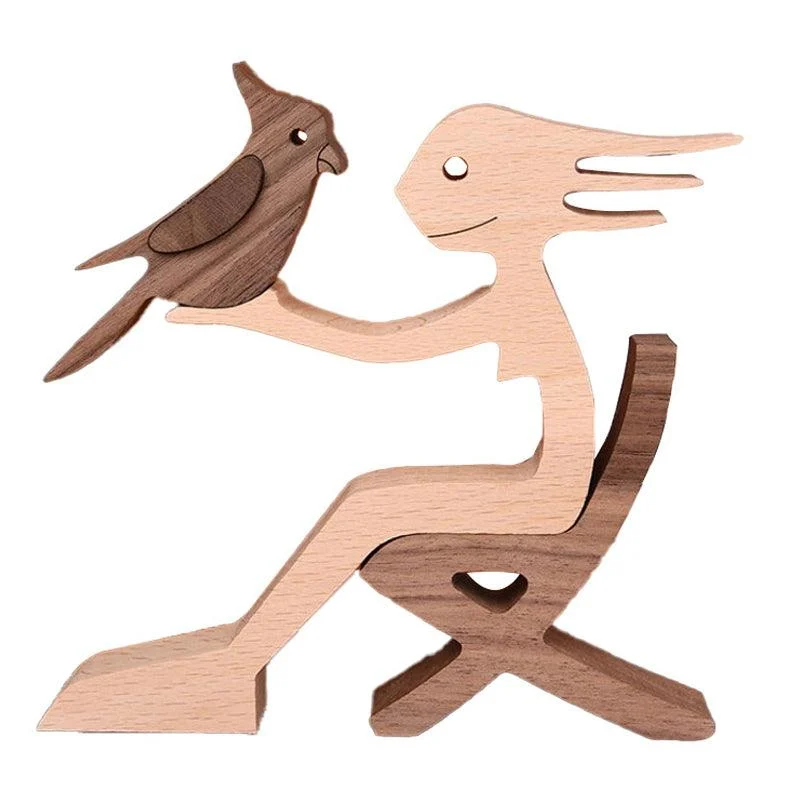 Gift For Pet Lovers - Wood Sculpture Table Ornaments - The Love Between You And Your Fur-Friend -  - #tag1#