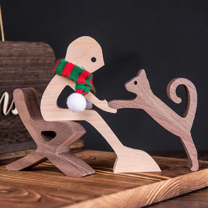 Gift For Pet Lovers - Wood Sculpture Table Ornaments - The Love Between You And Your Fur-Friend -  - #tag1#