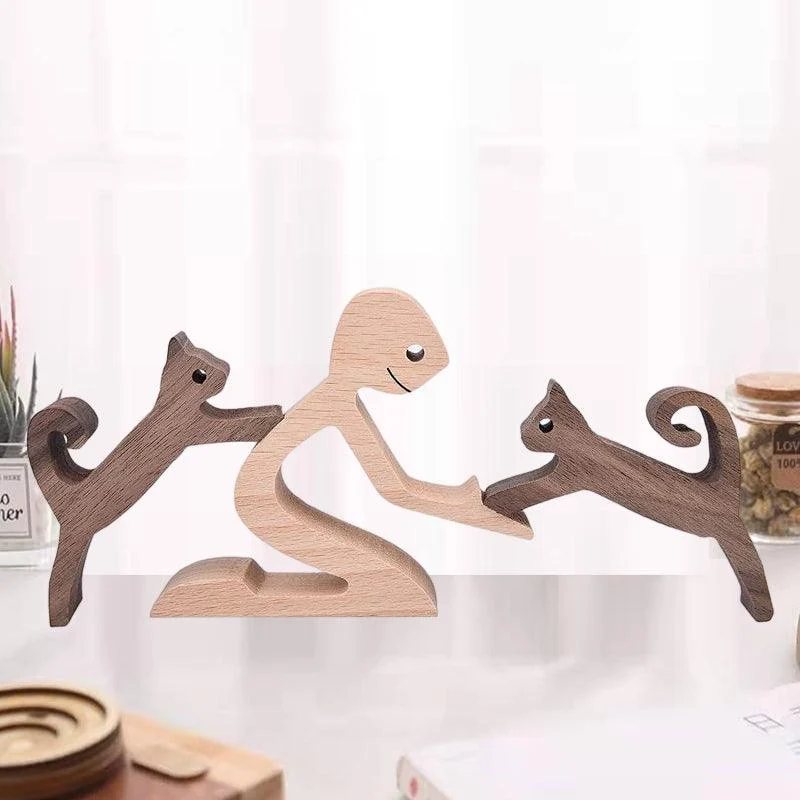 Gift For Pet Lovers - Wood Sculpture Table Ornaments - The Love Between You And Your Fur-Friend -  - #tag1#