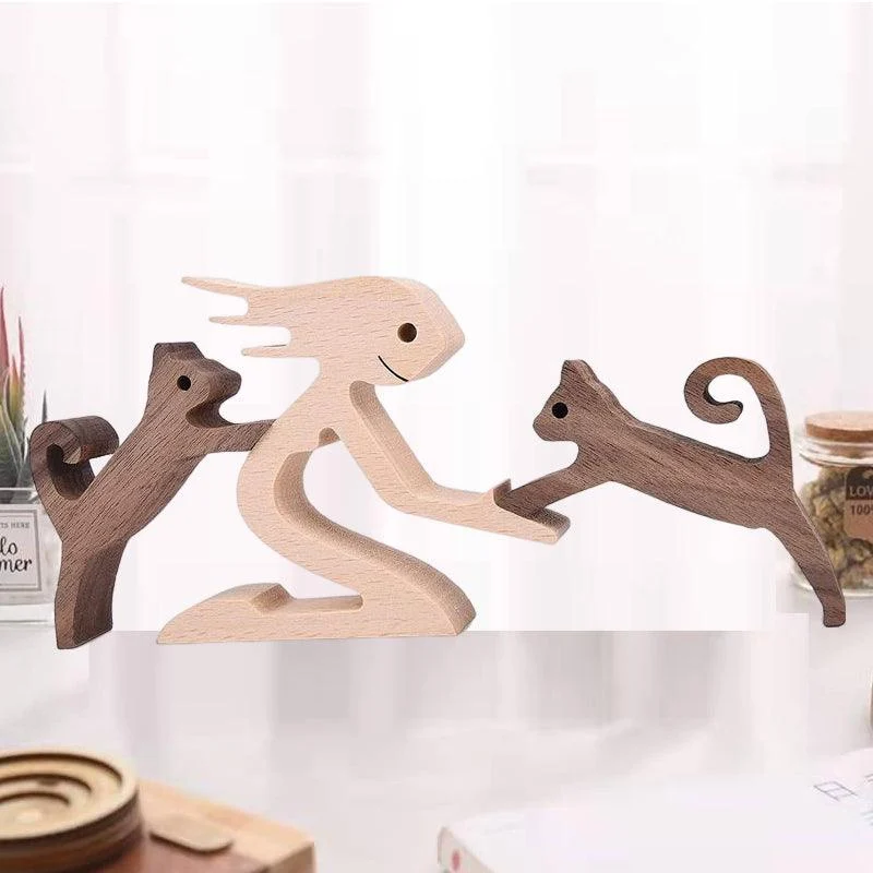 Gift For Pet Lovers - Wood Sculpture Table Ornaments - The Love Between You And Your Fur-Friend -  - #tag1#