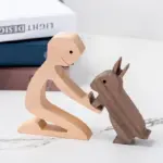 Gift For Pet Lovers Wood Sculpture Table Ornaments The Love Between You And Your Fur Friend tag1