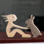 Gift For Pet Lovers Wood Sculpture Table Ornaments The Love Between You And Your Fur Friend tag1