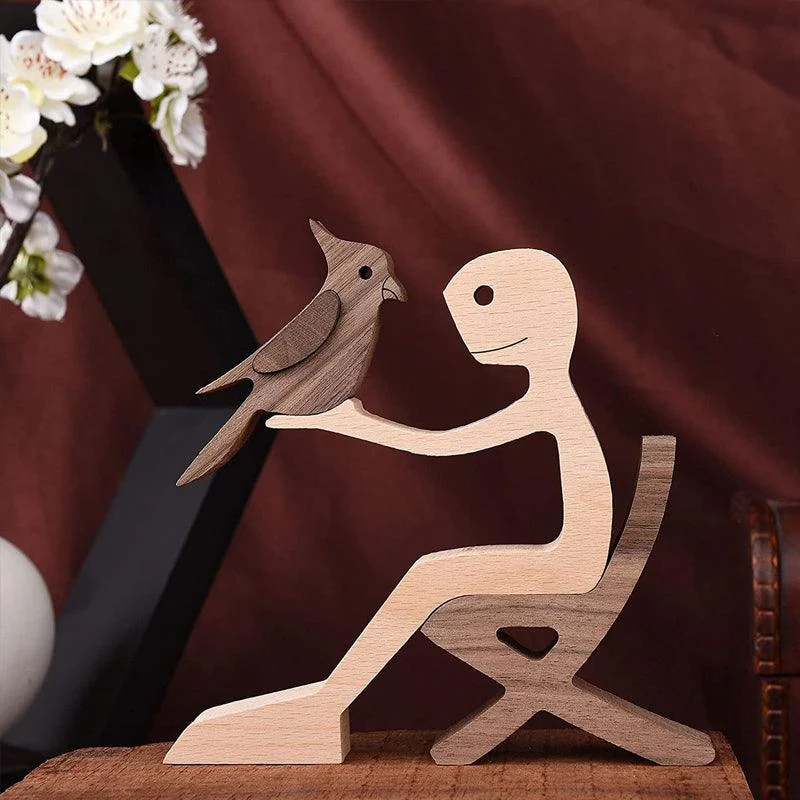 Gift For Pet Lovers - Wood Sculpture Table Ornaments - The Love Between You And Your Fur-Friend -  - #tag1#