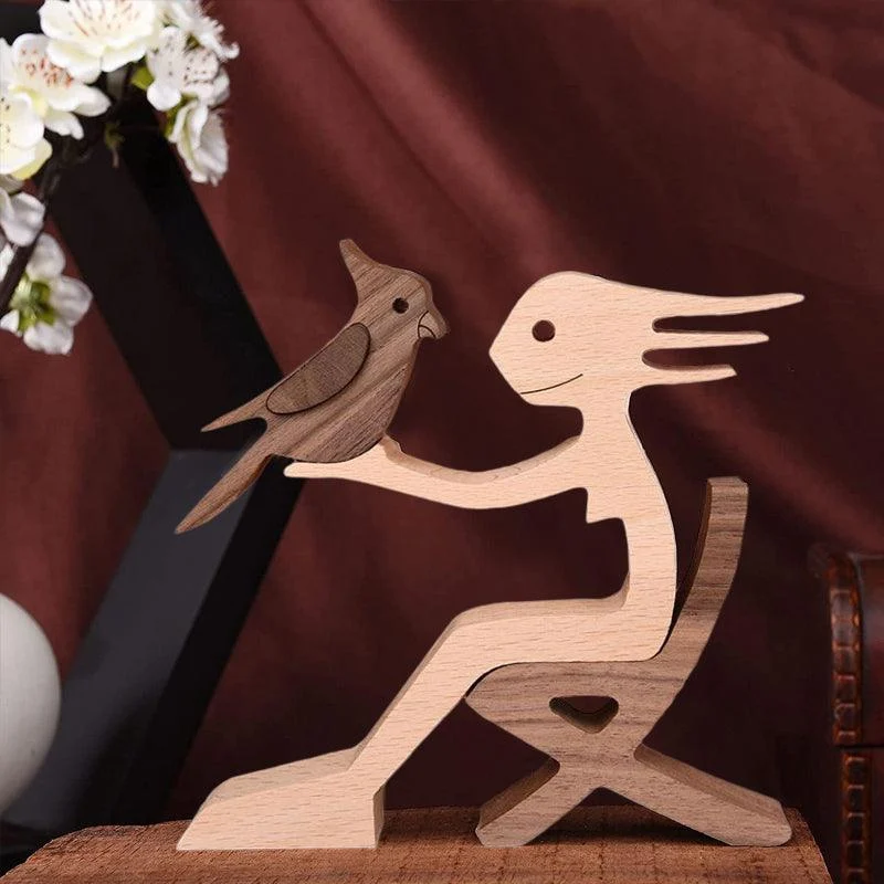 Gift For Pet Lovers - Wood Sculpture Table Ornaments - The Love Between You And Your Fur-Friend -  - #tag1#
