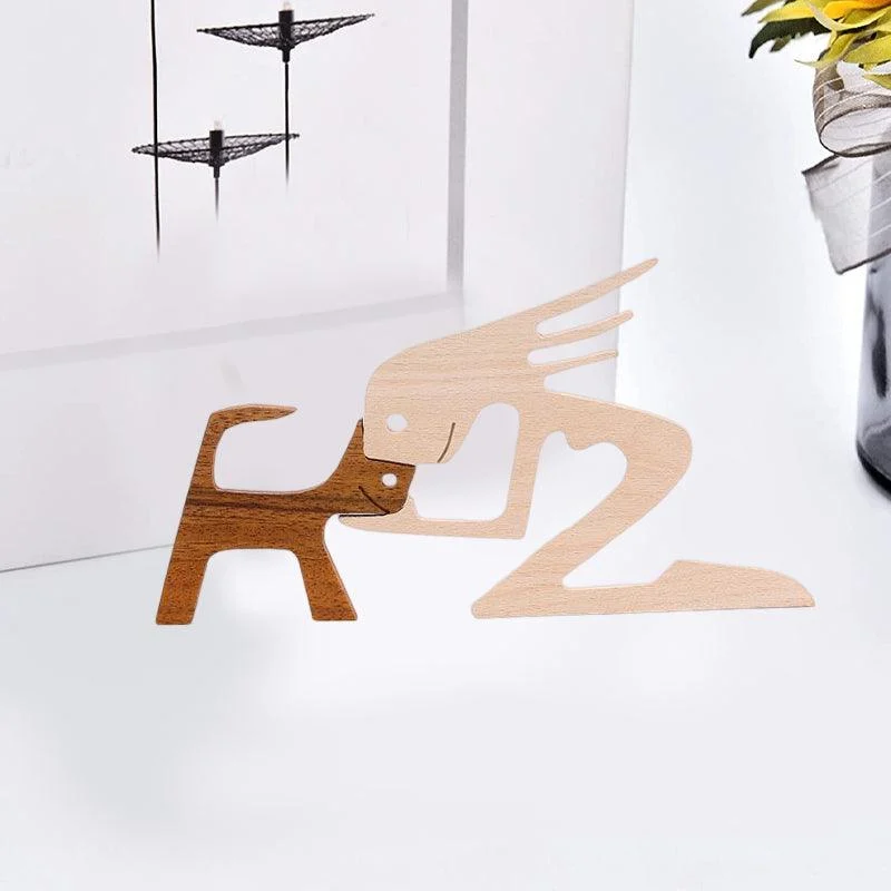 Gift For Pet Lovers - Wood Sculpture Table Ornaments - The Love Between You And Your Fur-Friend -  - #tag1#