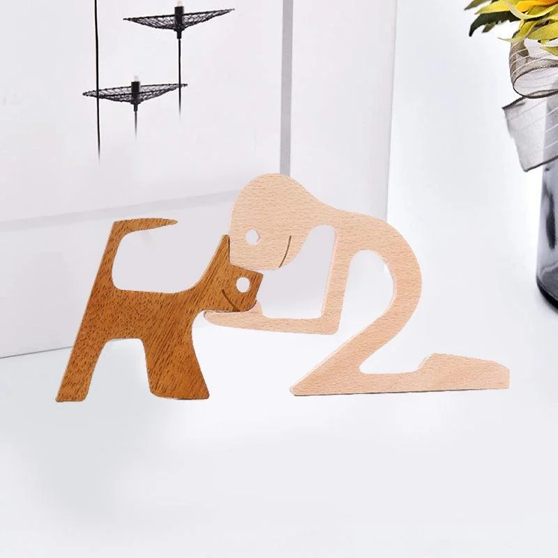 Gift For Pet Lovers - Wood Sculpture Table Ornaments - The Love Between You And Your Fur-Friend -  - #tag1#
