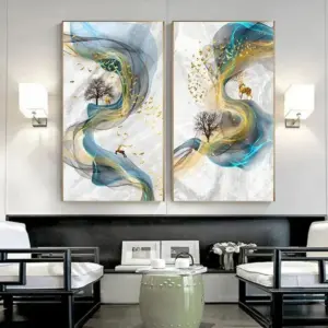 Gilded Deer Canvas Art