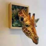Giraffe Head Wall Decoration 3D Sculpture Lifelike Decoration tag1