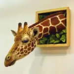Giraffe Head Wall Decoration 3D Sculpture Lifelike Decoration tag1
