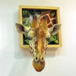 Giraffe Head Wall Decoration 3D Sculpture Lifelike Decoration tag1