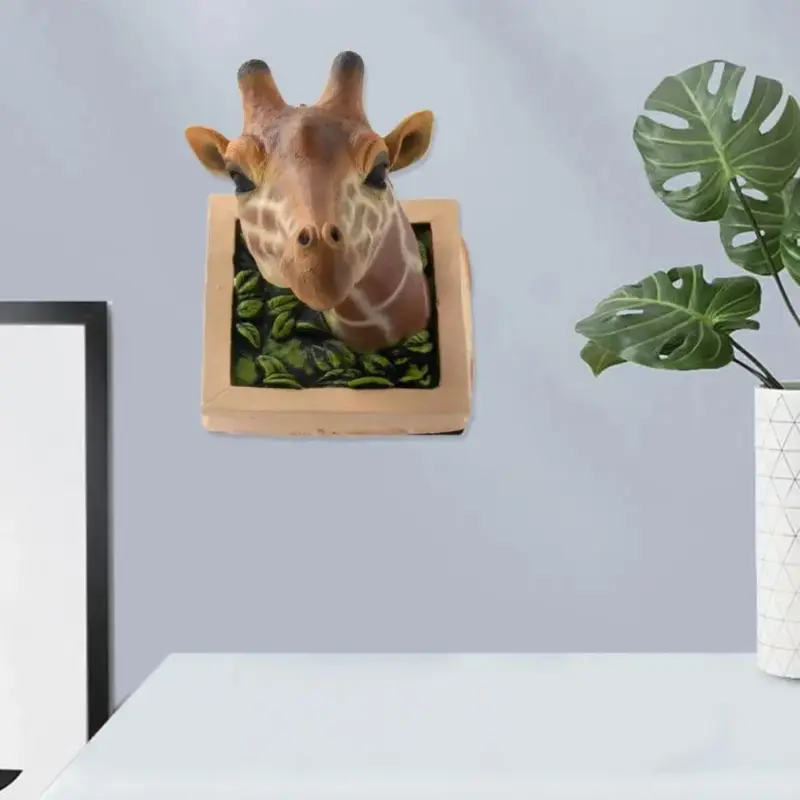 Giraffe Head 3D Wall Sculpture Lifelike Wall Art Decor