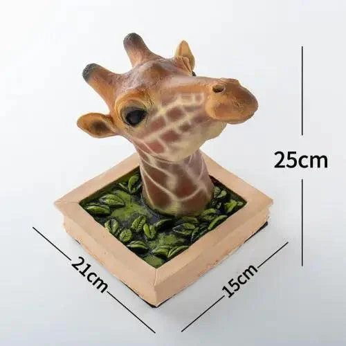 Giraffe Head 3D Wall Sculpture: Lifelike Wall Art Decor -