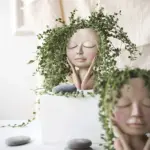Girls Face Head Flower Planter Nordic Garden Decor