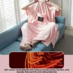 Girly soft cotton fleece pullover bathrobe tag1