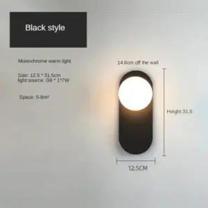GildedGlimmer - Modern LED Wall Lamp with Glass Ball