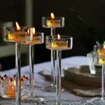 Glass Candle Holders Set Tealight Candle Holder Home Decor Wedding Table Centerpieces Crystal Holder Dinner table