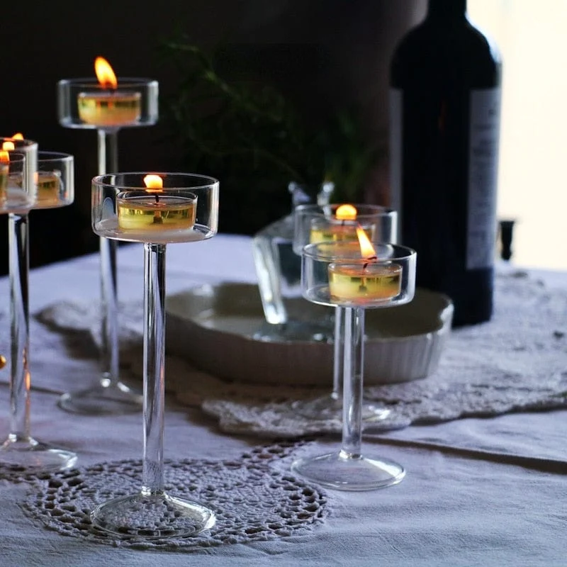 Glass Candle Holders Set Tealight Candle Holder Home Decor Wedding Table Centerpieces Crystal Holder Dinner Table 9e82b3a1 294e 4a50 860b 9fdb0c61bf21