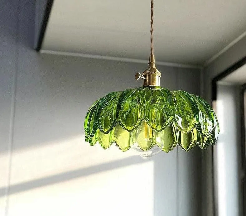 Retro Vintage Industrial Glass Lotus Flower Pendant Light - ISTANBULLU LTD