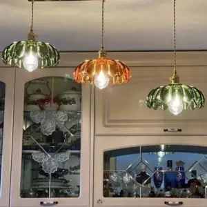 Retro Vintage Industrial Glass Lotus Flower Pendant Light - ISTANBULLU LTD