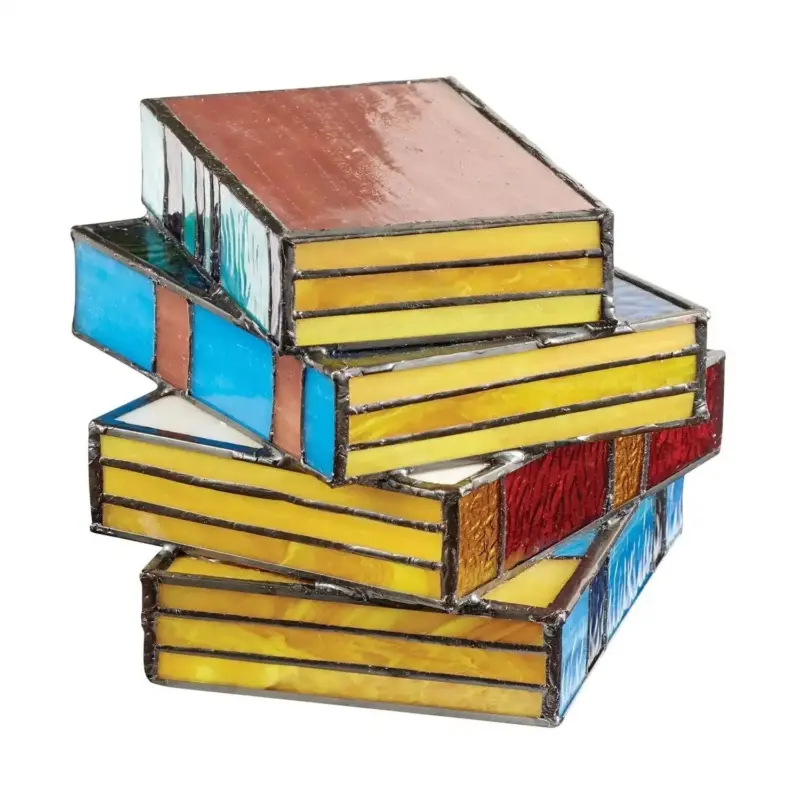 GlassNovel Colored Glass Book Lamp tag1